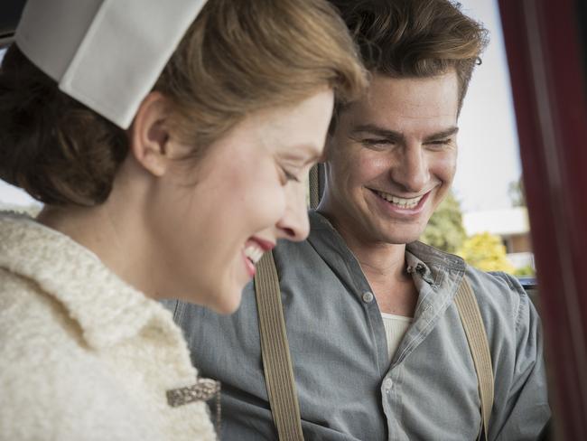 Palmer and Andrew Garfield in a scene from Hacksaw Ridge.