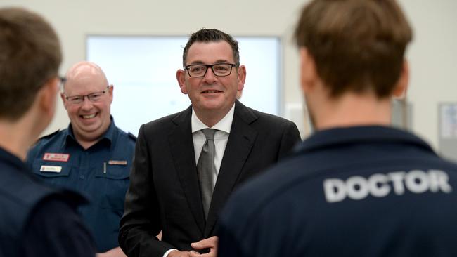 Premier Daniel Andrews at his last public appearance. Picture: NCA NewsWire/Andrew Henshaw