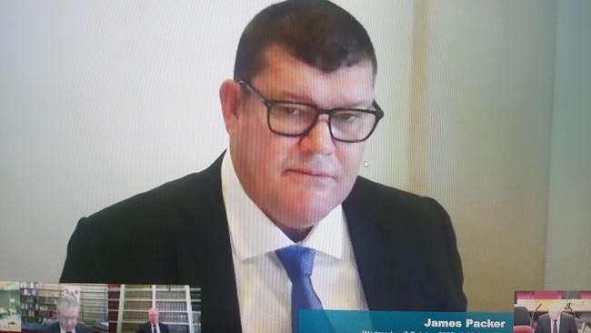 James Packer gives evidence at the NSW casino inquiry. Picture: Handout via NCA NewsWire