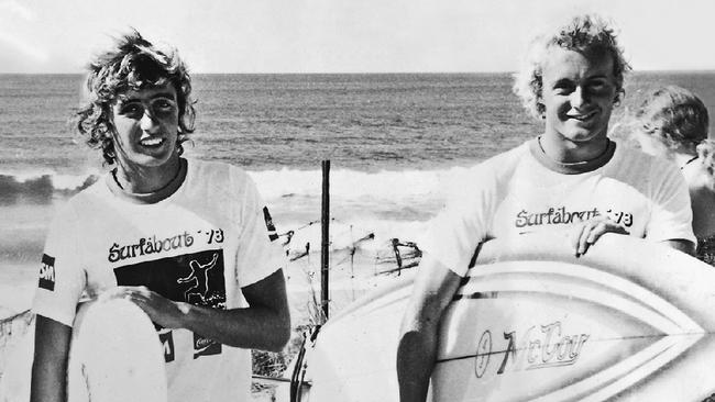 Larry Blair (right) escaped life as a fugitive with his mother to become a world surfing champion.