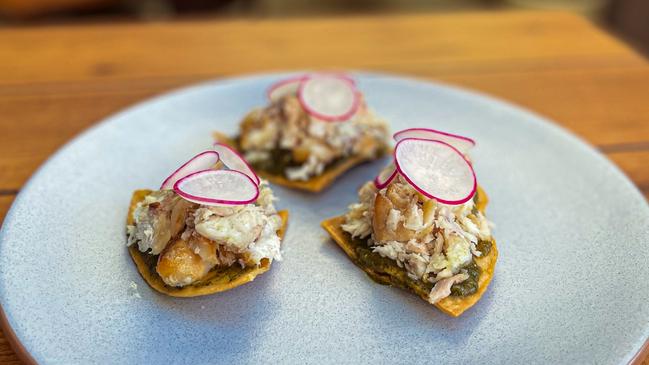 Barramundi tostada at the Gilbert Street Hotel, Adelaide