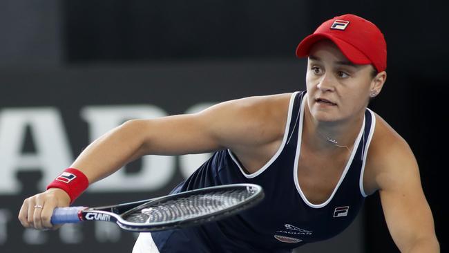 Ash Barty fought back from a set down. Picture: AAP/Kelly Barnes