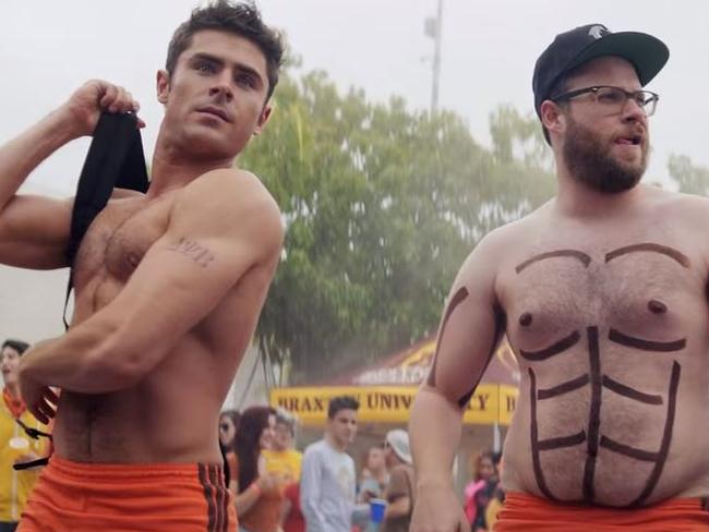 Not even Seth Rogen’s drawn on pecs can detract from Zac’s beauty.