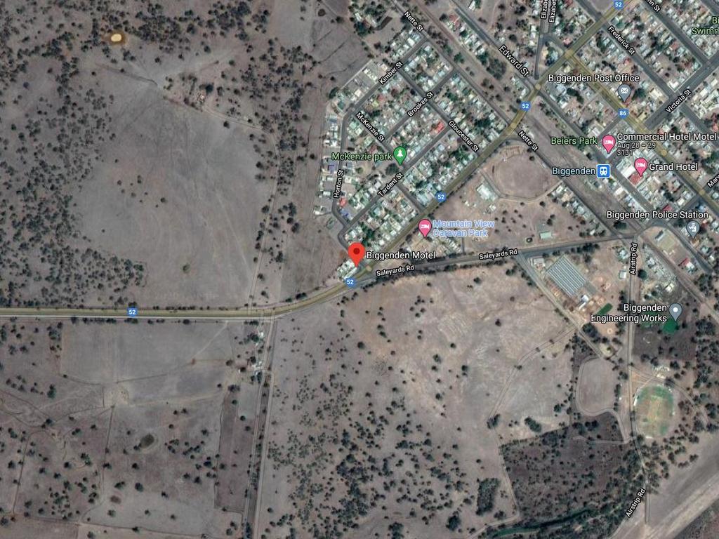 The aerial view of the Biggenden Motel, with travellers driving through the North Burnett town each to get to Maryborough and Gayndah.