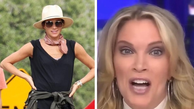 Megyn Kelly claims Meghan Markle staged her hiking photos over coronation weekend — taking aim at her athleisure wear. Picture: Backgrid; Supplied