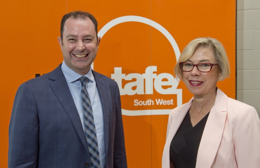 Grand Central centre manager Shaine Beveridge and Tafe director of corporate solutions Michele Berkhout . . Picture: Nev Madsen