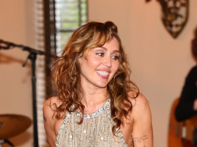 Miley Cyrus performs onstage during TikTok Presents Something Beautiful Album Release Event With Miley Cyrus at Chateau Marmont. Picture: Getty Images for TikTok