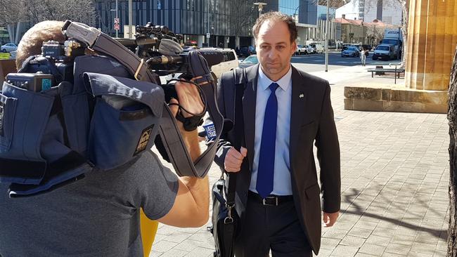 Former Motor Accident Commission boss Ben Tuffnell outside court. Picture: Sean Fewster