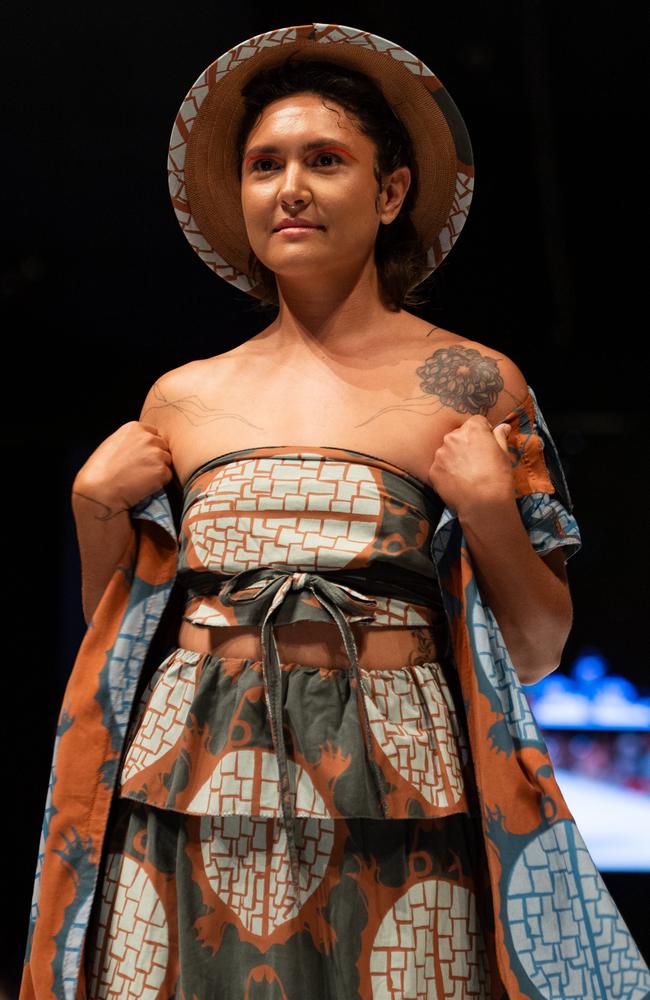 2024 Country to Couture at the Darwin Convention Centre showcases hand-designed First Nations fashion. Picture: Pema Tamang Pakhrin