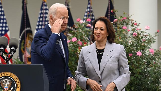 US President Joe Biden, with Vice President Kamala Harris. Picture: AFP