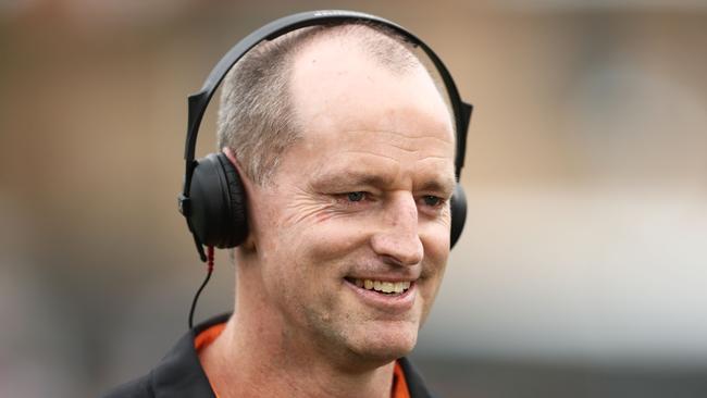 Wests Tigers coach Michael Maguire was interviewed for the Broncos job. Picture: Getty Images 