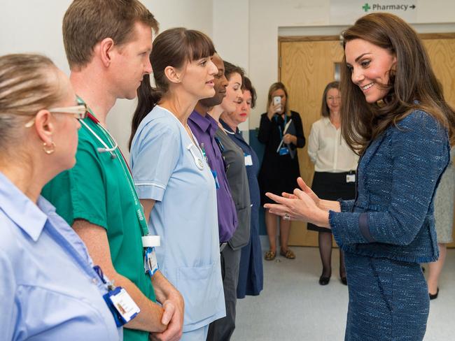 Britain's Catherine, Duchess of Cambridge is beloved by the public and has sparked comparisons with the late Princess Diana for her natural way with people. She wears Diana’s engagement ring. Picture: AFP PHOTO / POOL / Dominic Lipinski
