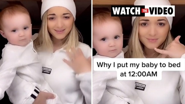 Victoria shares a video to TikTok explaining why she puts her baby to sleep at midnight.