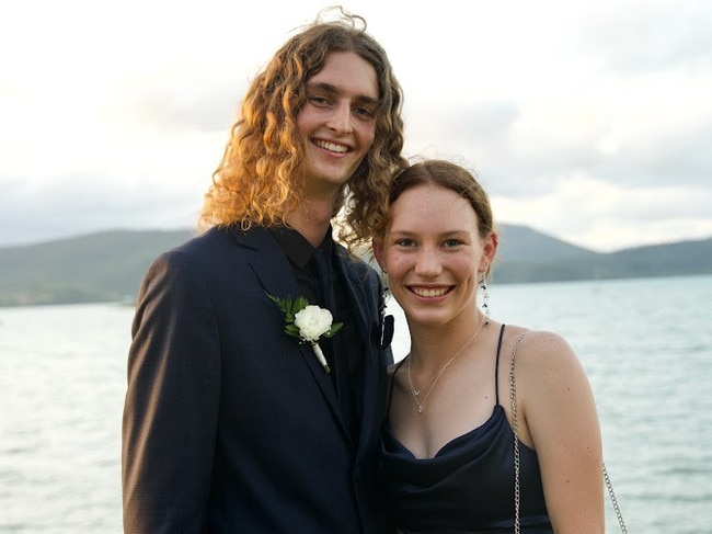 Oscar Hill and Abbi Lee arriving at the Proserpine State High School Year 12 Formal held at the Whitsunday Marine Club on Wednesday, November 16, 2022.