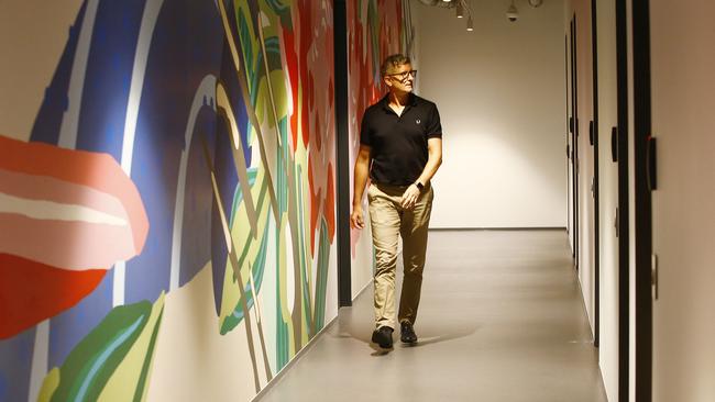 Kafnu General Manager Simon Hall walks down the corridor past the hotel rooms. Picture: John Appleyard