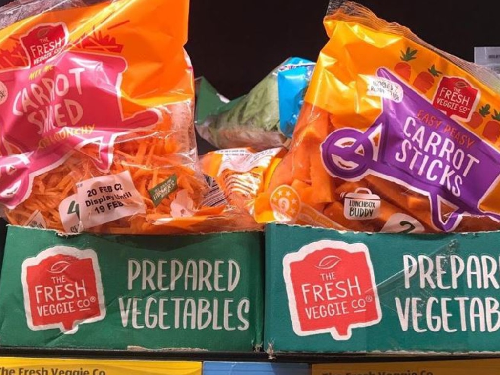 This photo of Aldi pre-cut carrots sparked outrage when it was shared on Instagram. Picture: Instagram/Aldi Lovers Australia