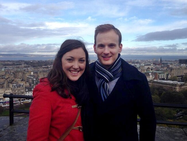 Kirsty Boden, known as the “Angel of London Bridge”, with her British partner James Hodder. Picture: FACEBOOK