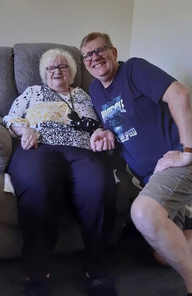 John Brocklehurst and his mother Pat who died of the coronavirus at the troubled Newmarch House nursing home last Friday. Picture: Supplied