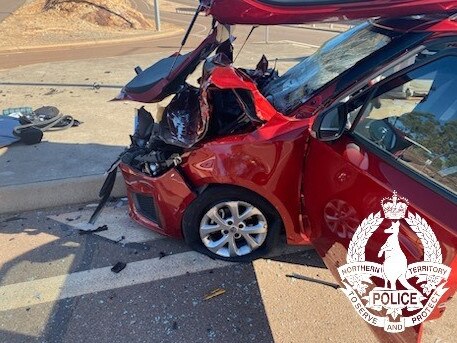 An NT Police spokesman said two people were injured in a two-vehicle crash on Hidden Valley Rd on June 11. Picture: PFES