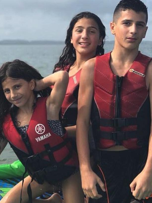 … her cousins Sienna, Angelina and Antony Abdallah.