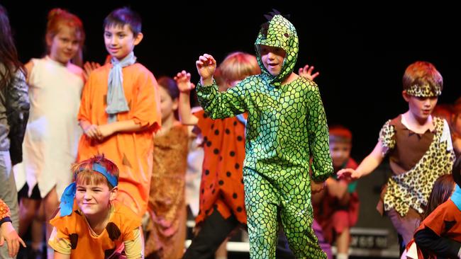 Anglesea Primary School students performing at the Geelong Schools Music and Movement Festival. Picture: Alison Wynd