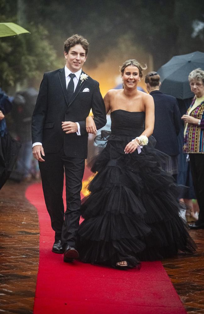 Angus Creighton partners Lily Schneider at Fairholme College formal, Wednesday, March 27, 2024. Picture: Kevin Farmer