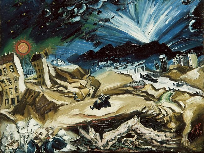 <p><em>Apocalyptic Landscape</em> (detail), 1913, by Ludwig Meidner 1913.</p> <strong>German dilemmas</strong>