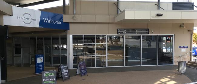 A former Coffee Club sits vacant out the front entrance to Nundah Village shopping centre. It has been empty for about six months. Picture: Darren Cartwright