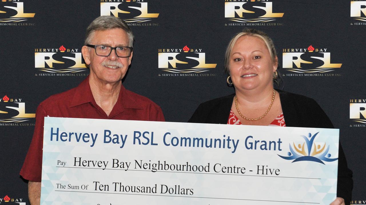 Neighbourhood Centre, who received $10,000 at the Hervey Bay RSL Community Grants presentation on Thursday, April 30.