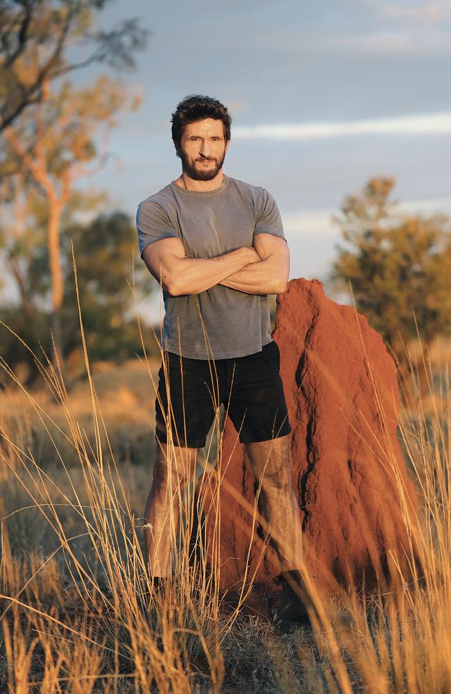 Jonathan LaPaglia on the set of Survivor Australia in Cloncurry. Picture: Nigel Wright