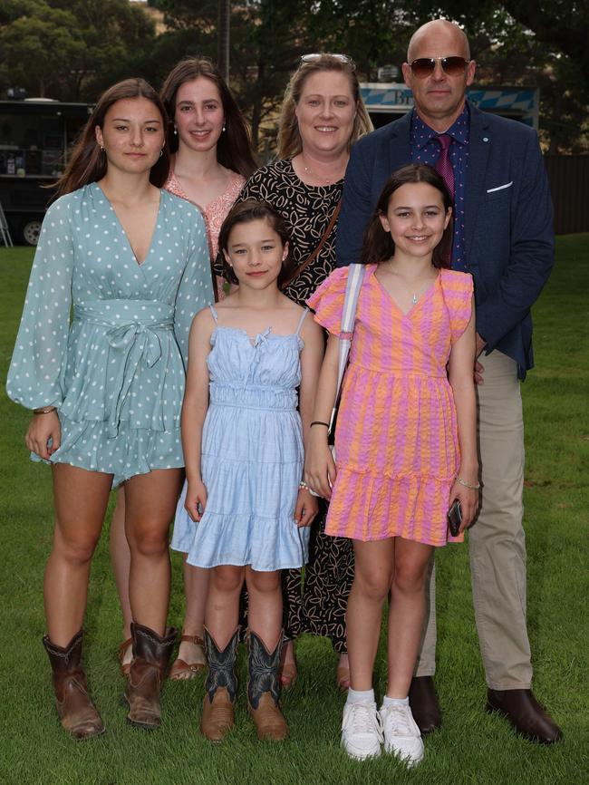 Laila West, Mary Byrne, Macey West, Shell West, Indy Weat, Neil West attend the Ballarat Cup. Picture: Brendan Beckett