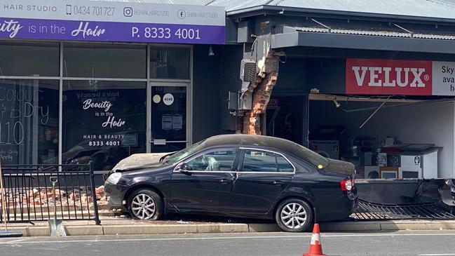 A car has smashed into a business on Magill Road. Picture: Patrick James