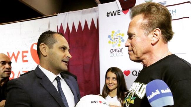 Michael Ibrahim with Arnold Schwarzenegger.