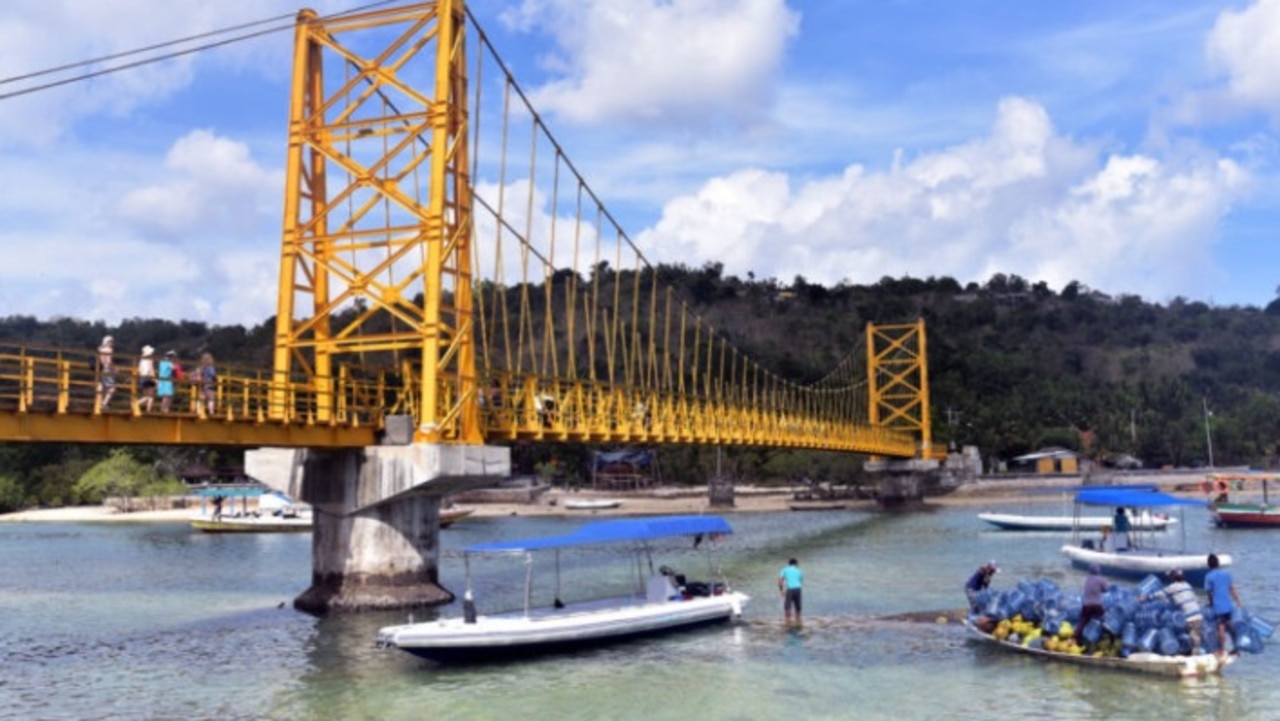 The incident occurred on the famous Yellow Bridge on Sunday. Picture: The Bali Sun