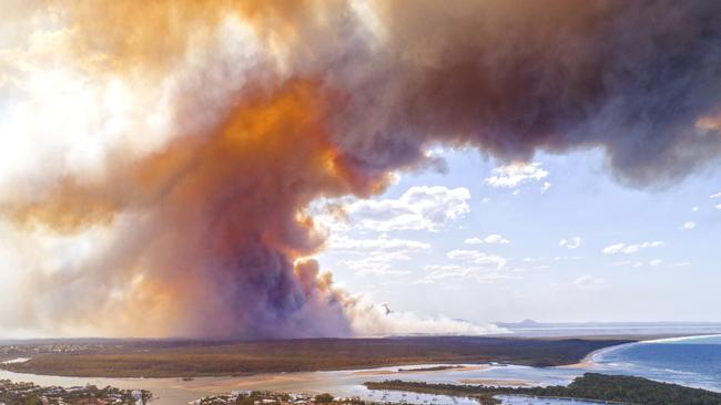 Fires burning near Noosa) fire. Picture; Paul Smith.