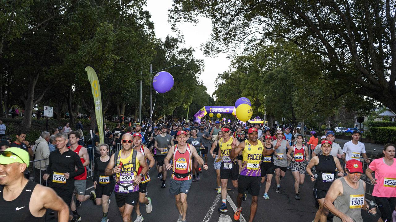 Toowoomba Marathon (and half marathon) starts on Margaret St, Sunday, May 4, 2025. Picture: Kevin Farmer