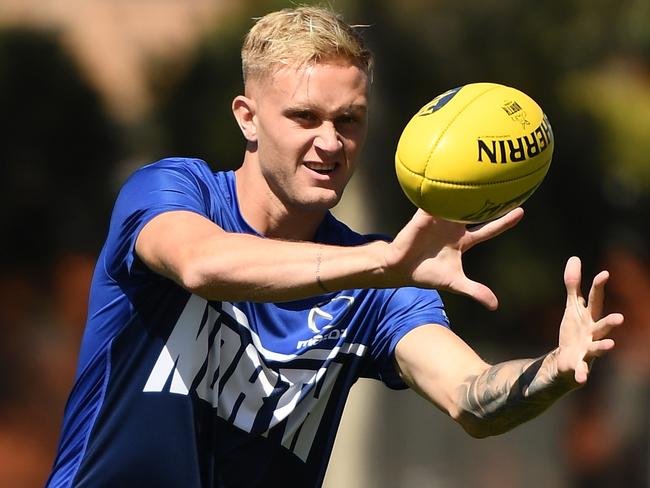 Jaidyn Stephenson’s silly act could prove costly — for him and the Roos. Picture: Getty Images