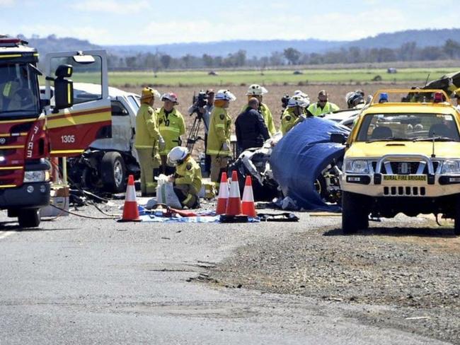 The horror crash scene. Picture: Bev Lacey.