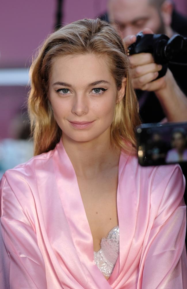 Bridget Malcolm has her hair and make-up done prior to the Victoria’s Secret Fashion Show on November 30, 2016 in Paris, France. Picture: Getty