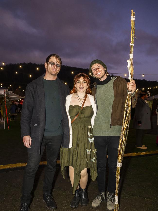 Willie Smith's Midwinter Festival Huonville - Simon Nankivell, Charlotte Corin and Simon. Picture: Caroline Tan