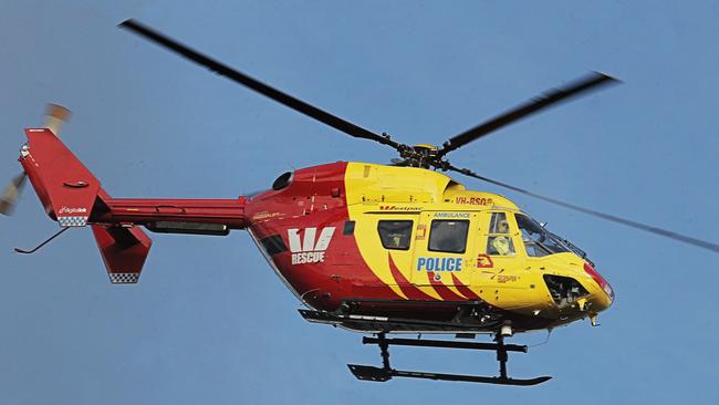 The Westpac Police Rescue helicopter was sent out to rescue a man stranded on Mt Wellington last night but could not winch him to safety because of foul weather. Picture: MATHEW FARRELL