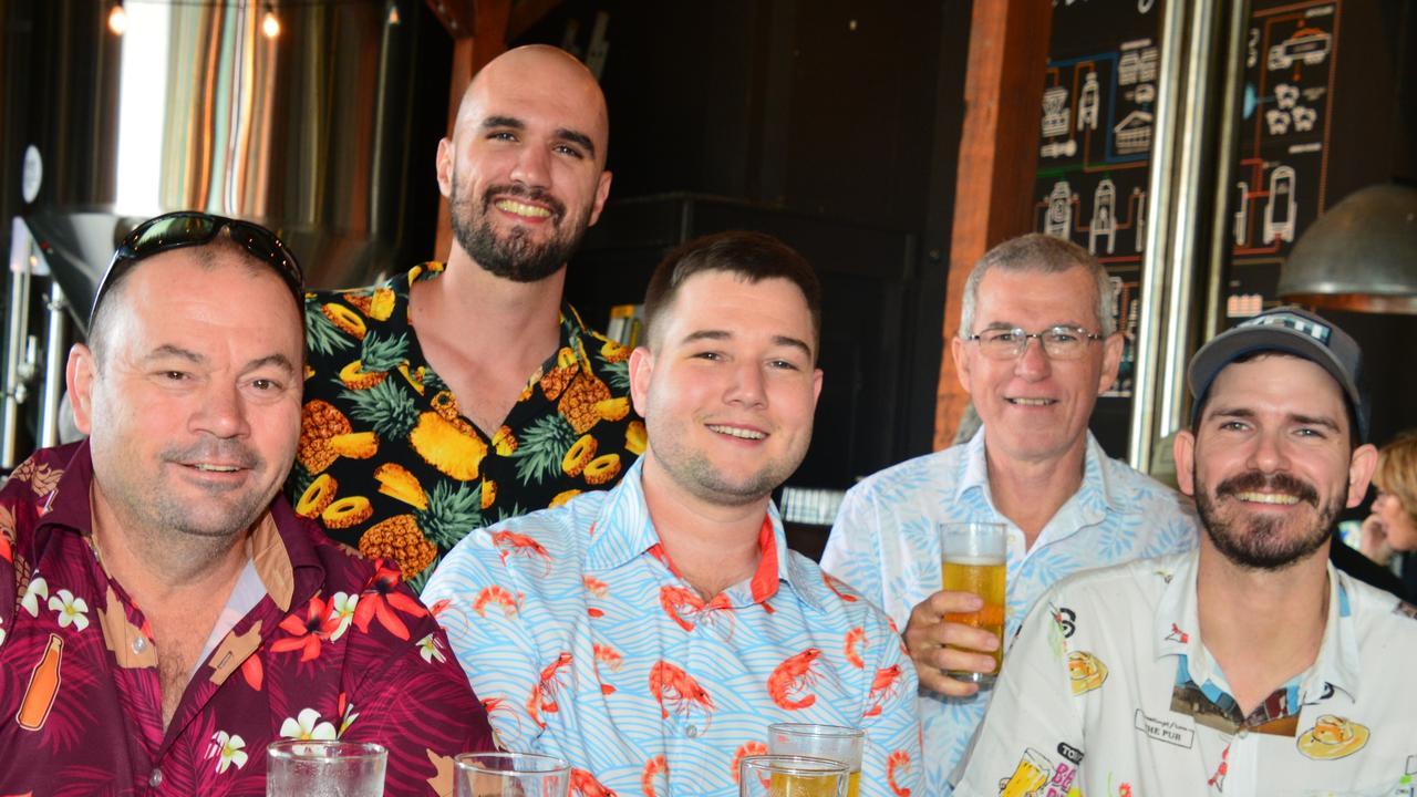 Local craft spirits and specialty cocktails were a feature of the Hemingway’s Brewery Festival of Spirits on July 7: Stephen Widt, Sam Marano, Jayden Gil, Mark Sorensen and groom-to-be Mark Sorensen, enjoying a Buck’s Night outing. Picture: Bronwyn Farr