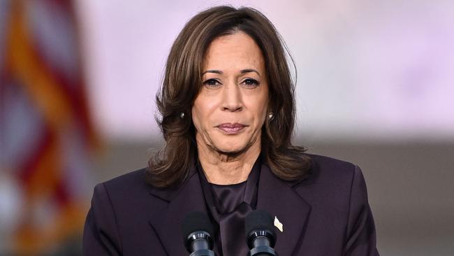 Ms Harris speaking at Howard University in Washington, DC, on November 6, officially conceding defeat. Picture: SAUL LOEB / AFP