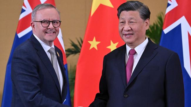 The Albanese government must now avoid a new danger, which is to be seduced into misinterpreting Xi’s honey words as if they mean a new chapter in relations with China, writes Greg Sheridan. Picture: AAP