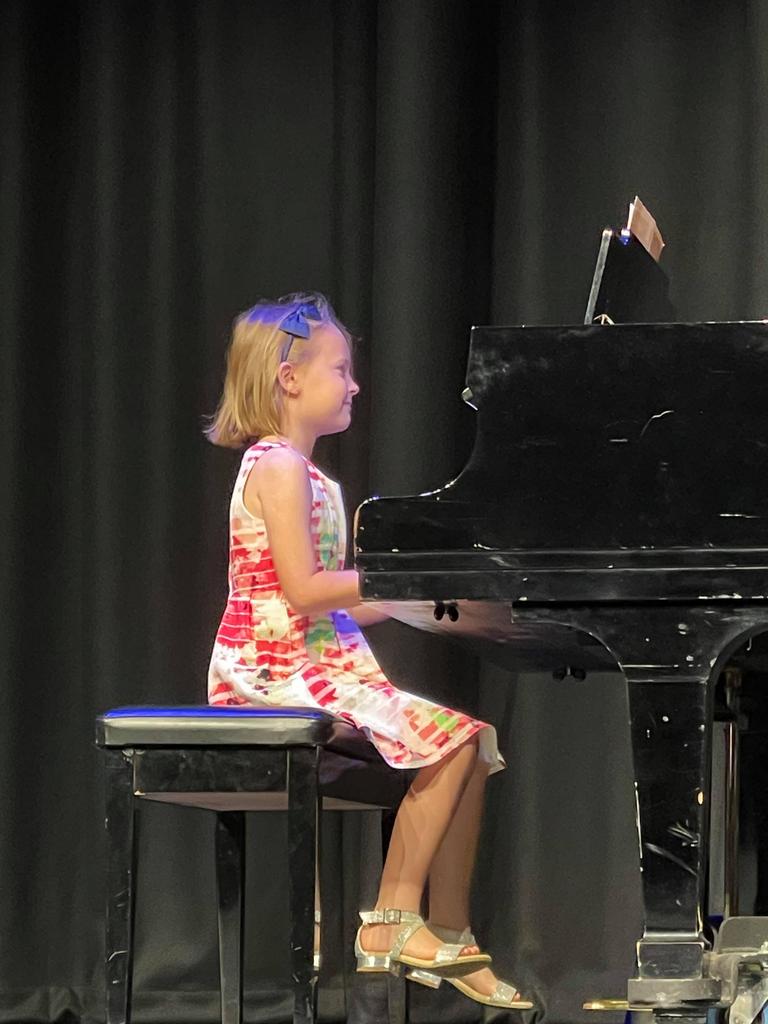 Pippa Roby at the Gladstone Eisteddfod in the First Year/First Instrument - Piano 6 years and under section on Tuesday.