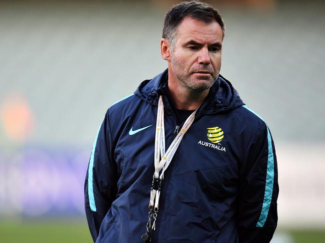 ADELAIDE, AUSTRALIA - JUNE 07: Ante Milicic, assistant coach of Australia looks on during the Australian Socceroos training session at the Adelaide Oval on June 7, 2017 in Adelaide, Australia.  (Photo by Daniel Kalisz/Getty Images)