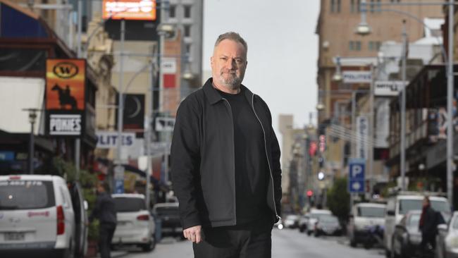 Andrew Wallace, Chairman of Adelaide West End Association, in Hindley St. Picture Dean Martin