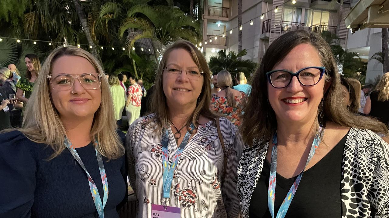 Kirra Tully, Kay Strong and Sally Dillon attend the Tropical Innovation Festival in Cairns. Photo: Catherine Duffy.