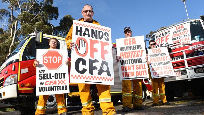 Hands on: Volunteers failed to stop the United Firefighters Union taking control of the CFA, despite two years of campaigning. Picture: Jason Sammon