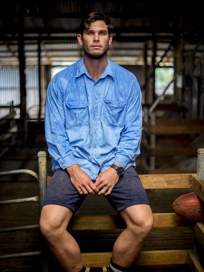 Tom Hawkins on his family farm near Finley in 2015. Picture: Jason Edwards